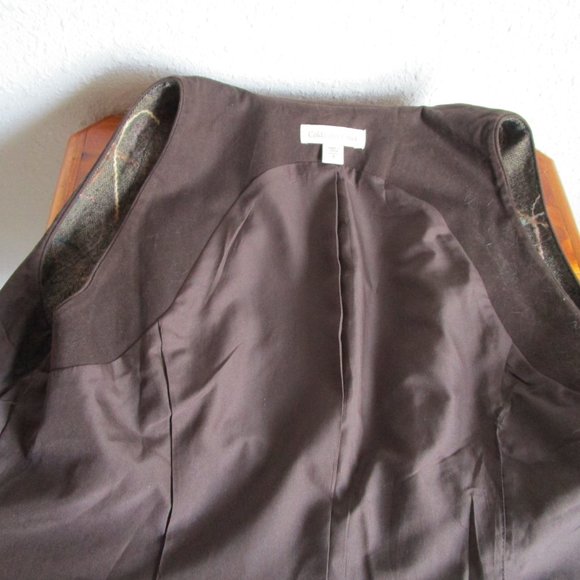 Brown preppy vest with yarn embellishments Coldwater Creek size 6 - Picture 6 of 16